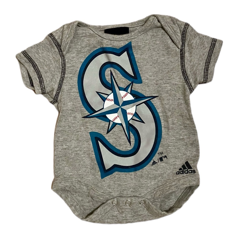 Adidas Seattle Mariners Logo Onesie Short Sleeve